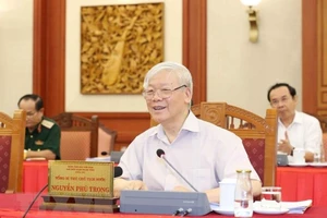 Tổng Bí thư, Chủ tịch nước Nguyễn Phú Trọng phát biểu tại buổi làm việc. Ảnh: TTXVN