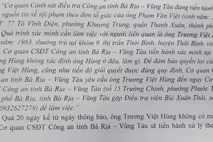 Công an Bà Rịa - Vũng Tàu tìm người theo đơn tố giác