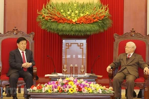 Tổng Bí thư, Chủ tịch nước Nguyễn Phú Trọng tiếp Bộ trưởng Bộ Công an Trung Quốc Triệu Khắc Chí. Ảnh: TTXVN