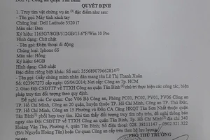 Công an Tân Bình truy tìm xe, điện thoại, laptop trong 2 vụ án