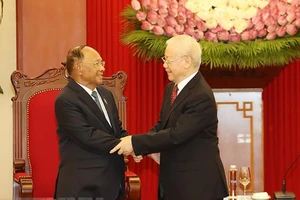 Tổng Bí thư Nguyễn Phú Trọng tiếp Chủ tịch Quốc hội Vương quốc Campuchia