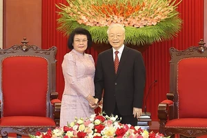 Tổng Bí thư Nguyễn Phú Trọng tiếp Chủ tịch Quốc hội Campuchia Khuon Sudary