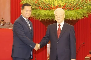 Tổng Bí thư Nguyễn Phú Trọng tiếp Thủ tướng Campuchia Hun Manet