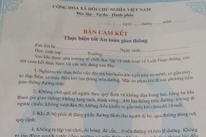 Bắt học sinh lớp 1 ký văn bản cam kết giao thông