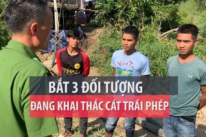 Phát hiện một điểm khai thác cát trái phép