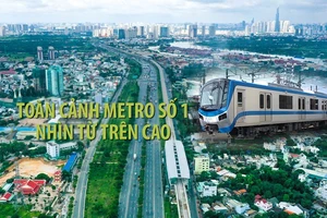 Toàn cảnh tuyến metro số 1 nhìn từ trên cao