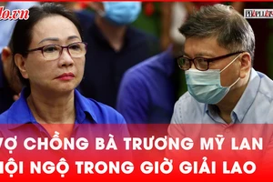 Vợ chồng bà Trương Mỹ Lan được nói chuyện với nhau tại tòa