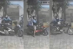 Clip ghi cảnh kẻ trộm dùng khò lửa bẻ khoá cổng, lấy cùng lúc 3 xe máy 