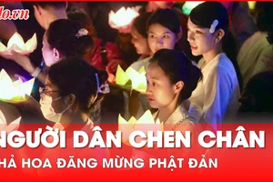 Đông đảo người dân TP.HCM thả hoa đăng mừng Phật đản