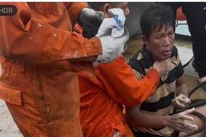 Tìm thấy 1 trong 3 người trôi trên thuyền thúng ở Lý Sơn