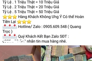 Ngang nhiên rao bán tiền giả trên Facebook