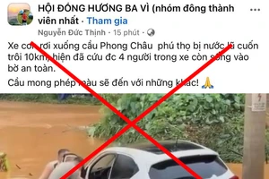 Xuất hiện thông tin sai sự thật vụ sập cầu Phong Châu