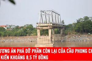 Phú Thọ lên phương án phá dỡ phần còn lại cầu Phong Châu
