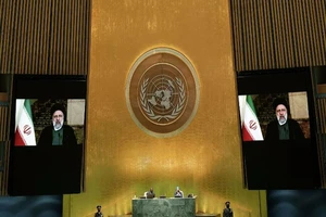 Tổng thống Iran Ebrahim Raisi phát biểu tại phiên họp lần thứ 76 của Đại hội đồng Liên Hợp Quốc ở TP New York, Mỹ, hôm 21-9.