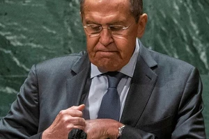 Ngoại trưởng Nga Sergei Lavrov phát biểu tại phiên họp thứ 76 của Đại hội đồng Liên Hợp Quốc, ngày 25-9.
