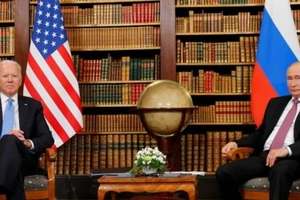 Tổng thống Mỹ Joe Biden và Tổng thống Nga Vladimir Putin tại hội nghị thượng đỉnh Mỹ-Nga ở Geneva, Thụy Sĩ, vào ngày 16-6.
