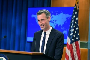 Phát ngôn viên Bộ Ngoại giao Mỹ Ned Price phát biểu trong một cuộc họp ngắn ở thủ đô Washington D.C, ngày 31-1.