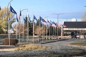 Bên ngoài Căn cứ Không quân Grand Forks ở bang North Dakota.