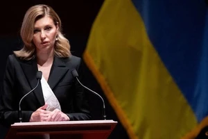 Đệ nhất phu nhân Ukraine - bà Olena Zelenska phát biểu trước các thành viên Hạ viện và Thượng viện Mỹ hôm 20-7.