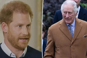 Vua Charles III (phải) và Hoàng tử Harry (trái). 