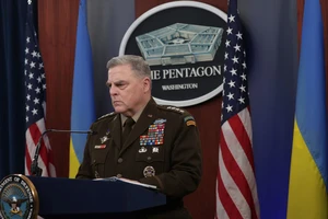 Chủ tịch Hội đồng Tham mưu trưởng Liên quân Mỹ - Tướng Mark Milley tổ chức một cuộc họp báo vào tháng 11-2022 tại Lầu Năm Góc.