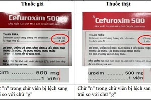 Phát hiện thuốc kháng sinh Cefuroxim 500 giả 