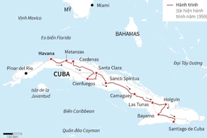 Cuba rước tro cốt lãnh tụ Fidel về Santiago de Cuba