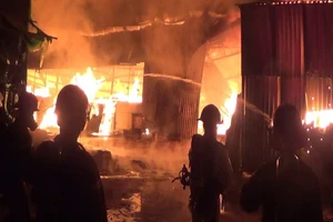 Cận cảnh vụ lửa thiêu rụi một xưởng gỗ ở Hóc Môn