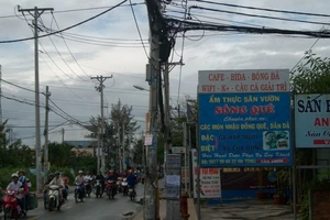 Đã khắc phục trụ điện nghiêng