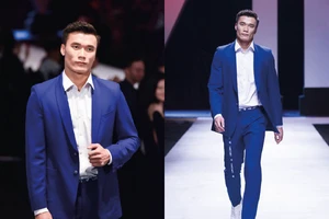 Thủ môn Bùi Tiến Dũng lần đầu trình diễn thời trang