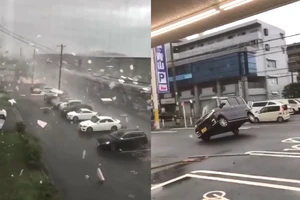 Bão Jebi cuốn bay nhà cửa, ô tô ở Nhật Bản