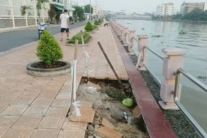 Clip: Bờ kè chục tỉ sụp lún gây nguy hiểm cho người dân