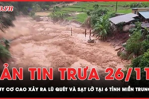 Miền Trung mưa lớn, nguy cơ cao lũ quét và sạt lở ở 6 tỉnh thành