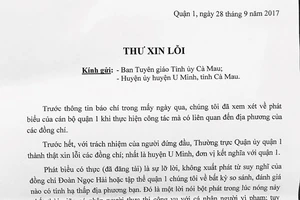 Quận 1 gửi thư xin lỗi Cà Mau vì phát ngôn của ông Hải