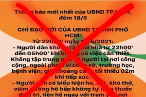 “Chỉ đạo mới của UBND TP.HCM” lan truyền trên mạng là giả mạo