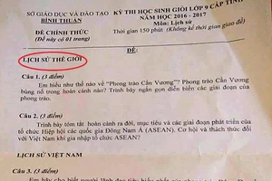 Báo cáo Bộ GD&ĐT sự cố đề thi học sinh giỏi môn sử