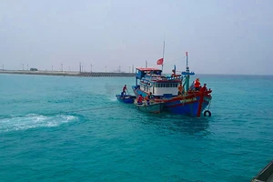 Đưa tàu cá và 10 ngư dân an toàn vào đảo Sinh Tồn