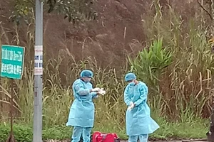 Lái xe tự trang bị đồ bảo hộ để chở hàng qua cửa khẩu