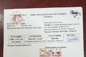 Bắt nhóm làm giả phiếu xét nghiệm COVID-19 ở Phan Thiết