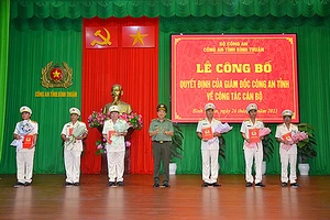 Điều động, bổ nhiệm 6 sĩ quan Công an tỉnh Bình Thuận