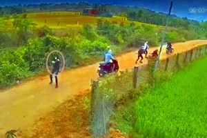 Camera ghi hình nhóm thanh niên nổ súng vào nhà dân ở Bình Thuận