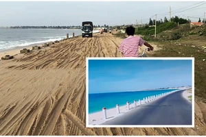 Sóng biển kéo lượng cát khổng lồ lấp hơn 300m tuyến đường ven biển đẹp nhất Việt Nam