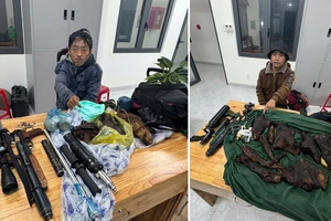 Công an phát hiện 2 thợ săn cùng súng tháo rời và động vật hoang dã
