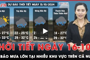 Thời tiết ngày 16-10: Dự báo có mưa rào và giông rải rác tại nhiều khu vực trên cả nước