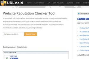 Kiểm tra Virus, Malware, Phishing Scams đối với một website bất kì