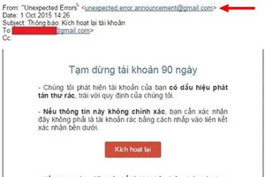 Xuất hiện hình thức lừa đảo mới nhằm chiếm đoạt tài khoản Gmail