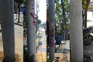 Hết trụ đèn đến trụ điện làm khó… chống ngập