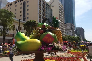 Ngắm đường hoa Nguyễn Huệ khoe sắc sáng 30 tết