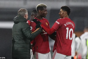 Solskjaer có một Rashford đã ghi 14 bàn mùa này. ẢNH: EPA