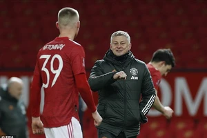 Solskjaer rất hài lòng về McTominay. ẢNH: EPA